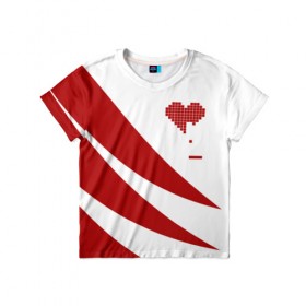 Детская футболка 3D с принтом Сердца красное в Санкт-Петербурге, 100% гипоаллергенный полиэфир | прямой крой, круглый вырез горловины, длина до линии бедер, чуть спущенное плечо, ткань немного тянется | Тематика изображения на принте: abstract | geometry | geometry stripes | heart | texture | абстракция | геометрические полосы | геометрическое сердце | геометрия | любовь | сердечко | сердца | сердце | текстура