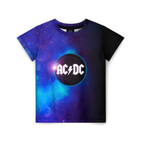 Детская футболка 3D с принтом ACDC в Санкт-Петербурге, 100% гипоаллергенный полиэфир | прямой крой, круглый вырез горловины, длина до линии бедер, чуть спущенное плечо, ткань немного тянется | ac dc | acdc | acdc ас дс | асдс | метал | молния | музыка | музыканты | певцы