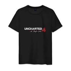 Мужская футболка хлопок с принтом Uncharted logo в Санкт-Петербурге, 100% хлопок | прямой крой, круглый вырез горловины, длина до линии бедер, слегка спущенное плечо. | chloe | drake | elena | nathan | naughty dog | sully | анчартед | дрейк | натан | нейтан | ноти дог | пиратs | приключения | путь вора | салли | утраченное наследие