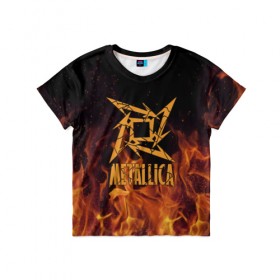 Детская футболка 3D с принтом Metallica в Санкт-Петербурге, 100% гипоаллергенный полиэфир | прямой крой, круглый вырез горловины, длина до линии бедер, чуть спущенное плечо, ткань немного тянется | m | metallica | группа | джеймс хэтфилд | кирк хэмметт | ларс ульрих | метал | металика | металлика | миталика | музыка | роберт трухильо | рок | трэш | трэшметал | хард | хардрок | хеви | хевиметал