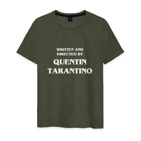 Мужская футболка хлопок с принтом By Quentin Tarantino в Санкт-Петербурге, 100% хлопок | прямой крой, круглый вырез горловины, длина до линии бедер, слегка спущенное плечо. | Тематика изображения на принте: кино | прикольная надпись | режиссер | тарантино
