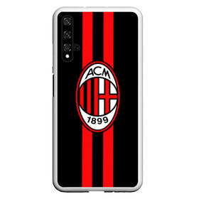 Чехол для Honor 20 с принтом AC Milan FC в Санкт-Петербурге, Силикон | Область печати: задняя сторона чехла, без боковых панелей | football | italia | logo | milan | sport | италия | лого | милан | спорт | фк | футбол | футбольный клуб