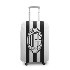 Чехол для чемодана 3D с принтом FC Milan Black&White в Санкт-Петербурге, 86% полиэфир, 14% спандекс | двустороннее нанесение принта, прорези для ручек и колес | 