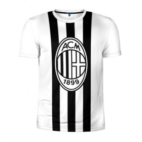 Мужская футболка 3D спортивная с принтом FC Milan Black&White в Санкт-Петербурге, 100% полиэстер с улучшенными характеристиками | приталенный силуэт, круглая горловина, широкие плечи, сужается к линии бедра | 