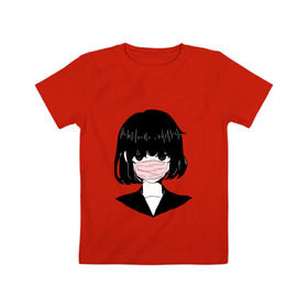 Детская футболка хлопок с принтом MIRRORS Sad Japanese Aesthetic в Санкт-Петербурге, 100% хлопок | круглый вырез горловины, полуприлегающий силуэт, длина до линии бедер | Тематика изображения на принте: 
