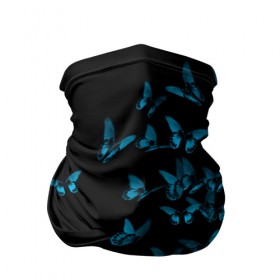Бандана-труба 3D с принтом Синие бабочки в Санкт-Петербурге, 100% полиэстер, ткань с особыми свойствами — Activecool | плотность 150‒180 г/м2; хорошо тянется, но сохраняет форму | бабочка | мотылек | насекомые | синий