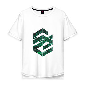 Мужская футболка хлопок Oversize с принтом Зелёная геометрия в Санкт-Петербурге, 100% хлопок | свободный крой, круглый ворот, “спинка” длиннее передней части | геометрия | зеленый | мода | подарок | стиль | цветок | цветы