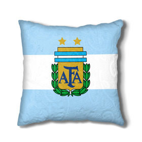 Подушка 3D с принтом Сборная Аргентины флаг в Санкт-Петербурге, наволочка – 100% полиэстер, наполнитель – холлофайбер (легкий наполнитель, не вызывает аллергию). | состоит из подушки и наволочки. Наволочка на молнии, легко снимается для стирки | аргентина | спорт | футбол
