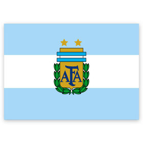 Поздравительная открытка с принтом Сборная Аргентины флаг в Санкт-Петербурге, 100% бумага | плотность бумаги 280 г/м2, матовая, на обратной стороне линовка и место для марки
 | аргентина | спорт | футбол