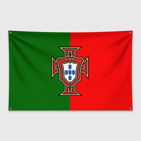 Флаг-баннер с принтом Сборная Португалии флаг в Санкт-Петербурге, 100% полиэстер | размер 67 х 109 см, плотность ткани — 95 г/м2; по краям флага есть четыре люверса для крепления | португалия | футбол