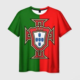 Мужская футболка 3D с принтом Сборная Португалии флаг в Санкт-Петербурге, 100% полиэфир | прямой крой, круглый вырез горловины, длина до линии бедер | португалия | футбол
