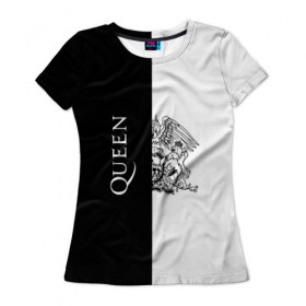 Женская футболка 3D с принтом Queen в Санкт-Петербурге, 100% полиэфир ( синтетическое хлопкоподобное полотно) | прямой крой, круглый вырез горловины, длина до линии бедер | paul rodgers | queen | брайан мэй | джон дикон | квин | меркури | меркьюри | мэркури | роджер тейлор | рок группа | фредди | фреди