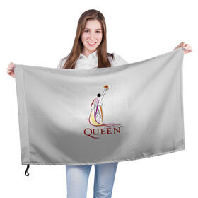 Флаг 3D с принтом Queen в Санкт-Петербурге, 100% полиэстер | плотность ткани — 95 г/м2, размер — 67 х 109 см. Принт наносится с одной стороны | paul rodgers | queen | брайан мэй | джон дикон | квин | меркури | меркьюри | мэркури | роджер тейлор | рок группа | фредди | фреди