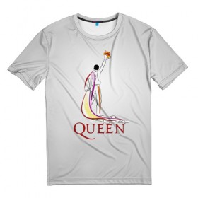Мужская футболка 3D с принтом Queen в Санкт-Петербурге, 100% полиэфир | прямой крой, круглый вырез горловины, длина до линии бедер | paul rodgers | queen | брайан мэй | джон дикон | квин | меркури | меркьюри | мэркури | роджер тейлор | рок группа | фредди | фреди
