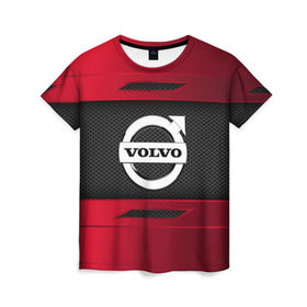Женская футболка 3D с принтом VOLVO SPORT в Санкт-Петербурге, 100% полиэфир ( синтетическое хлопкоподобное полотно) | прямой крой, круглый вырез горловины, длина до линии бедер | auto | car | volvo | автомобиль | вольво | марка