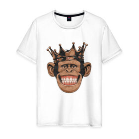 Мужская футболка хлопок с принтом Король обезьян в Санкт-Петербурге, 100% хлопок | прямой крой, круглый вырез горловины, длина до линии бедер, слегка спущенное плечо. | 