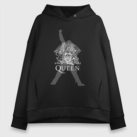 Женское худи Oversize хлопок с принтом Queen в Санкт-Петербурге, френч-терри — 70% хлопок, 30% полиэстер. Мягкий теплый начес внутри —100% хлопок | боковые карманы, эластичные манжеты и нижняя кромка, капюшон на магнитной кнопке | paul rodgers | queen | брайан мэй | джон дикон | квин | меркури | меркьюри | мэркури | роджер тейлор | рок группа | фредди | фреди