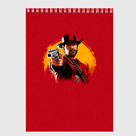 Скетчбук с принтом Red Dead Redemption 2 в Санкт-Петербурге, 100% бумага
 | 48 листов, плотность листов — 100 г/м2, плотность картонной обложки — 250 г/м2. Листы скреплены сверху удобной пружинной спиралью | rdr | rockstar | рокстар