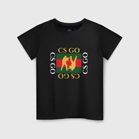 Детская футболка хлопок с принтом CS GO gg в Санкт-Петербурге, 100% хлопок | круглый вырез горловины, полуприлегающий силуэт, длина до линии бедер | counter | cs | cs:go | global | go | gucci | offensive | strike | гучи