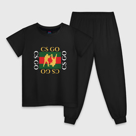 Детская пижама хлопок с принтом CS GO gg в Санкт-Петербурге, 100% хлопок |  брюки и футболка прямого кроя, без карманов, на брюках мягкая резинка на поясе и по низу штанин
 | counter | cs | cs:go | global | go | gucci | offensive | strike | гучи