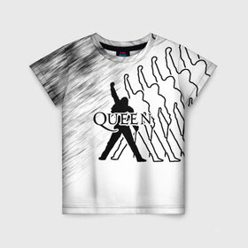 Детская футболка 3D с принтом Queen в Санкт-Петербурге, 100% гипоаллергенный полиэфир | прямой крой, круглый вырез горловины, длина до линии бедер, чуть спущенное плечо, ткань немного тянется | paul rodgers | queen | брайан мэй | джон дикон | квин | меркури | меркьюри | мэркури | роджер тейлор | рок группа | фредди | фреди