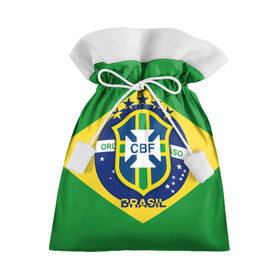 Подарочный 3D мешок с принтом Сборная Бразилии флаг в Санкт-Петербурге, 100% полиэстер | Размер: 29*39 см | Тематика изображения на принте: brazil | бразилия