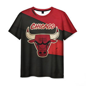 Мужская футболка 3D с принтом Чикаго олд в Санкт-Петербурге, 100% полиэфир | прямой крой, круглый вырез горловины, длина до линии бедер | chicago | chicago bulls | nba | баскетбол | нба | спорт | чикаго | чикаго булз