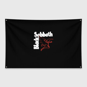 Флаг-баннер с принтом BLACK SABBATH в Санкт-Петербурге, 100% полиэстер | размер 67 х 109 см, плотность ткани — 95 г/м2; по краям флага есть четыре люверса для крепления | black sabbath | билл уорд | блэк саббат | британская рок группа | гизер батлер | группа | музыка | оззи осборн | рок | тони айомми | хеви метал