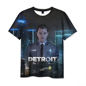 Мужская футболка 3D с принтом Detroit: Become Human - Connor в Санкт-Петербурге, 100% полиэфир | прямой крой, круглый вырез горловины, длина до линии бедер | 