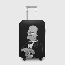 Чехол для чемодана 3D с принтом Гомер в Санкт-Петербурге, 86% полиэфир, 14% спандекс | двустороннее нанесение принта, прорези для ручек и колес | homer | mafia | simpson | simpsons | гомер симпсон | мафия | пончик | пончики