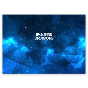 Поздравительная открытка с принтом Imagine Dragons в Санкт-Петербурге, 100% бумага | плотность бумаги 280 г/м2, матовая, на обратной стороне линовка и место для марки
 | космос | рок