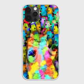Чехол для iPhone 12 Pro Max с принтом Котики на дискотеке в Санкт-Петербурге, Силикон |  | кошки | паттерн | психоделика | разноцветный | яркий