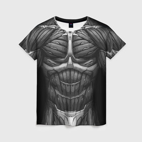 Женская футболка 3D с принтом Экзоскелет CRYSIS в Санкт-Петербурге, 100% полиэфир ( синтетическое хлопкоподобное полотно) | прямой крой, круглый вырез горловины, длина до линии бедер | crysis |   робот | бионический | бронь | броня | доспехи | костюм | крайсис | экзоскелет