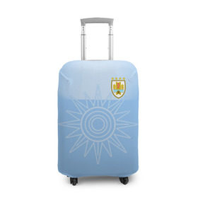Чехол для чемодана 3D с принтом Уругвай домашняя форма в Санкт-Петербурге, 86% полиэфир, 14% спандекс | двустороннее нанесение принта, прорези для ручек и колес | домашняя форма | уругвай | уругвай домашняя форма