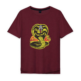 Мужская футболка хлопок Oversize с принтом Cobra Kai в Санкт-Петербурге, 100% хлопок | свободный крой, круглый ворот, “спинка” длиннее передней части | Тематика изображения на принте: cobra | змея | кобра