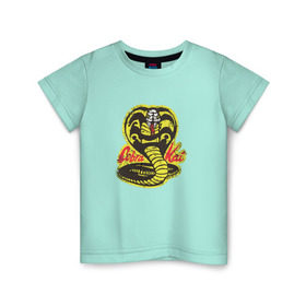 Детская футболка хлопок с принтом Cobra Kai в Санкт-Петербурге, 100% хлопок | круглый вырез горловины, полуприлегающий силуэт, длина до линии бедер | cobra | змея | кобра