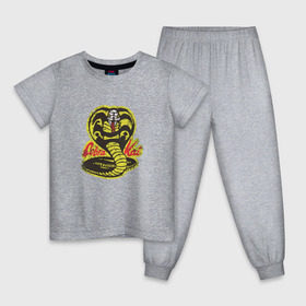 Детская пижама хлопок с принтом Cobra Kai в Санкт-Петербурге, 100% хлопок |  брюки и футболка прямого кроя, без карманов, на брюках мягкая резинка на поясе и по низу штанин
 | cobra | змея | кобра