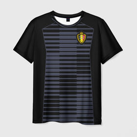 Мужская футболка 3D с принтом Сборная Бельгии Goalkeeper 2018 в Санкт-Петербурге, 100% полиэфир | прямой крой, круглый вырез горловины, длина до линии бедер | 