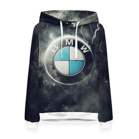 Женская толстовка 3D с принтом Логотип BMW в Санкт-Петербурге, 100% полиэстер  | двухслойный капюшон со шнурком для регулировки, мягкие манжеты на рукавах и по низу толстовки, спереди карман-кенгуру с мягким внутренним слоем. | logo bmw | бмв | логотип bmw | логотип бмв