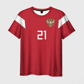 Мужская футболка 3D с принтом Ерохин ЧМ 2018 в Санкт-Петербурге, 100% полиэфир | прямой крой, круглый вырез горловины, длина до линии бедер | 21 | erokhin | ерохин | зенит | мира | россии | россия | сборная | форма | чемпионат