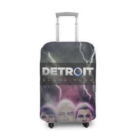 Чехол для чемодана 3D с принтом Detroit become human в Санкт-Петербурге, 86% полиэфир, 14% спандекс | двустороннее нанесение принта, прорези для ручек и колес | dbh | detroit | gamer