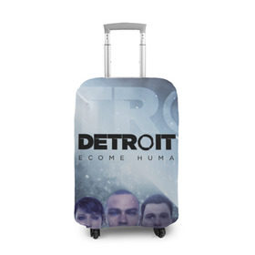 Чехол для чемодана 3D с принтом Detroit become human в Санкт-Петербурге, 86% полиэфир, 14% спандекс | двустороннее нанесение принта, прорези для ручек и колес | dbh | detroit | gamer