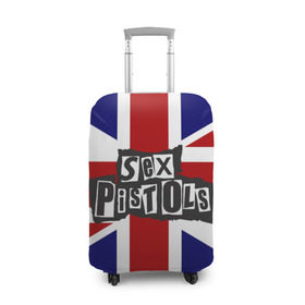 Чехол для чемодана 3D с принтом Sex Pistols в Санкт-Петербурге, 86% полиэфир, 14% спандекс | двустороннее нанесение принта, прорези для ручек и колес | англия | британия | панк | флаг