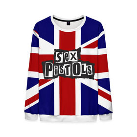 Мужской свитшот 3D с принтом Sex Pistols в Санкт-Петербурге, 100% полиэстер с мягким внутренним слоем | круглый вырез горловины, мягкая резинка на манжетах и поясе, свободная посадка по фигуре | англия | британия | панк | флаг