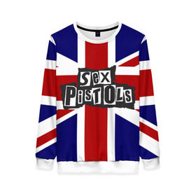 Женский свитшот 3D с принтом Sex Pistols в Санкт-Петербурге, 100% полиэстер с мягким внутренним слоем | круглый вырез горловины, мягкая резинка на манжетах и поясе, свободная посадка по фигуре | англия | британия | панк | флаг