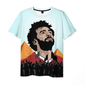 Мужская футболка 3D с принтом Salah Egypt в Санкт-Петербурге, 100% полиэфир | прямой крой, круглый вырез горловины, длина до линии бедер | liverpool | mohamed | mohammed | salah | ливерпуль | мохамед | мохаммед | салах