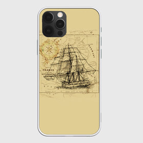 Чехол для iPhone 12 Pro Max с принтом Старая карта в Санкт-Петербурге, Силикон |  | old map | бумага | винтаж | корабль | старинная карта