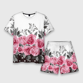 Мужской костюм с шортами 3D с принтом Rose Trend в Санкт-Петербурге,  |  | flowers | hipster | rose | swag | trend | мода | розы | стиль | стильная | цветы