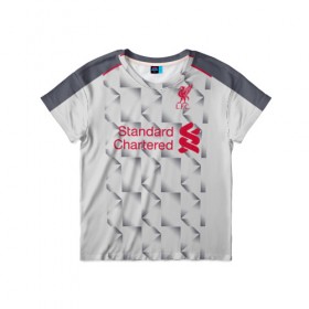 Детская футболка 3D с принтом Liverpool alternative 18-19 в Санкт-Петербурге, 100% гипоаллергенный полиэфир | прямой крой, круглый вырез горловины, длина до линии бедер, чуть спущенное плечо, ткань немного тянется | 