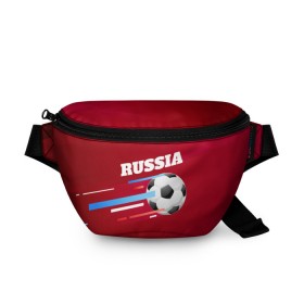 Поясная сумка 3D с принтом Футбол Россия в Санкт-Петербурге, 100% полиэстер | плотная ткань, ремень с регулируемой длиной, внутри несколько карманов для мелочей, основное отделение и карман с обратной стороны сумки застегиваются на молнию | мяч